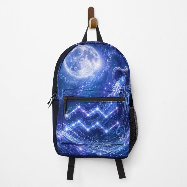 Item preview, Glowing Aquarius Full Moon and Cosmic Water Background designed and sold by WangAew.
