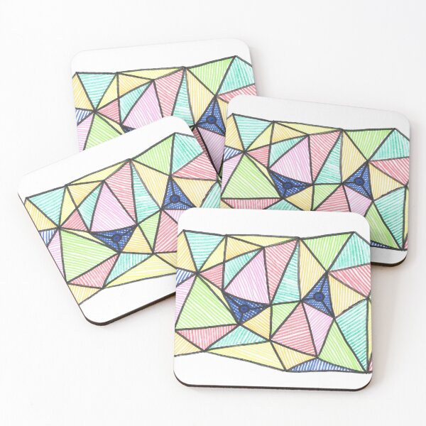 Item preview, Abstract Geometric Prism Pattern - Colorful Mosaic Line Art designed and sold by Crissavia.