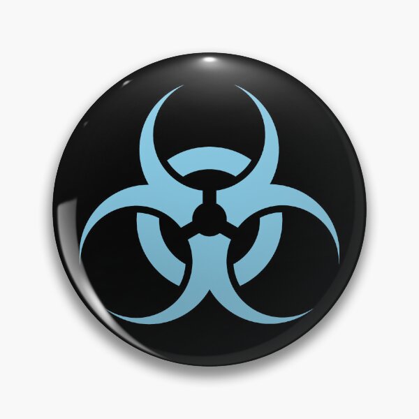 Artikelvorschau, Alternativsymbol für das Warnschild „Biohazard“ in Himmelblau entworfen und verkauft von pattern-archive.