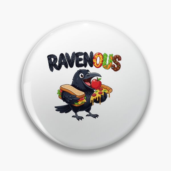 Item preview, RAVENous Hungry Raven Wordplay Sticker designed and sold by Imaginarium of Chaos falcon88 .