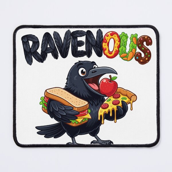 Item preview, RAVENous Hungry Raven Wordplay Sticker designed and sold by Imaginarium of Chaos falcon88 .