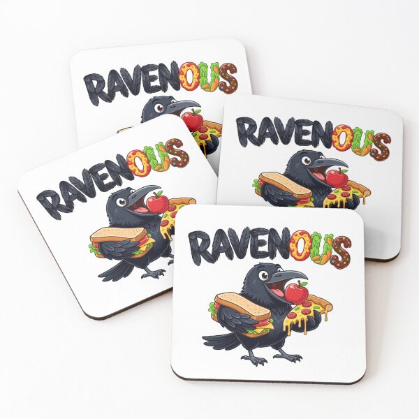 Item preview, RAVENous Hungry Raven Wordplay Sticker designed and sold by Imaginarium of Chaos falcon88 .