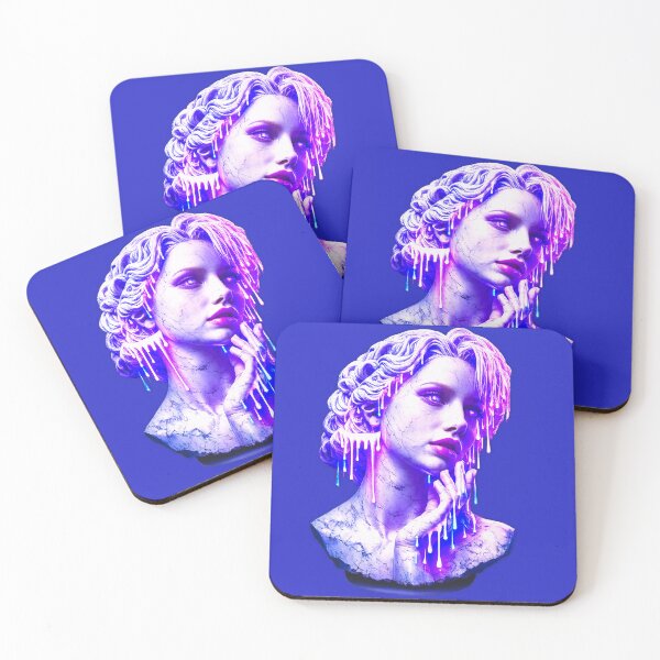 Item preview, Vaporwave Glitch Antiquity - Melting Synthwave Bust designed and sold by A E S T H E T A T A G.