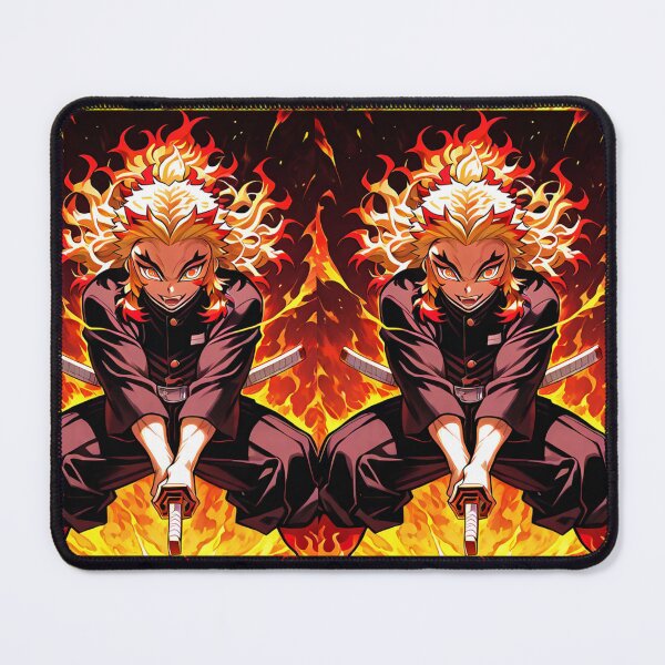 Item preview, Art - Iconic Demon Slayer Character, Fiery Hero with an Intense Gaze designed and sold by AnimeShin.