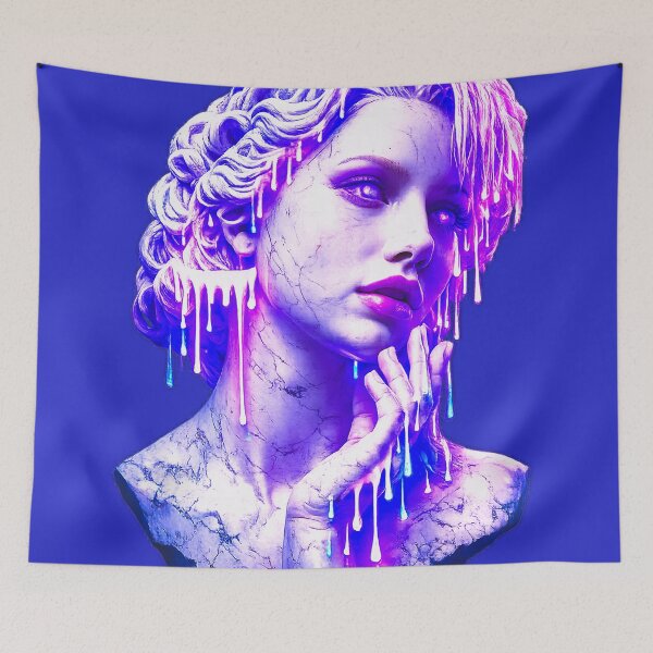 Item preview, Vaporwave Glitch Antiquity - Melting Synthwave Bust designed and sold by A E S T H E T A T A G.