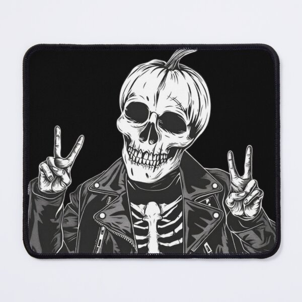 Item preview, Spooky Vibes Rocker Skeleton Jack o Lantern Pumpkin Head designed and sold by VectorForge.