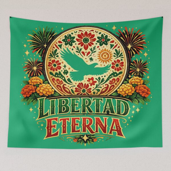 Item preview, Libertad Eterna Mexican Folk Art Dove Independence T-Shirt | Vintage Floral Freedom Design designed and sold by irfanshikh.