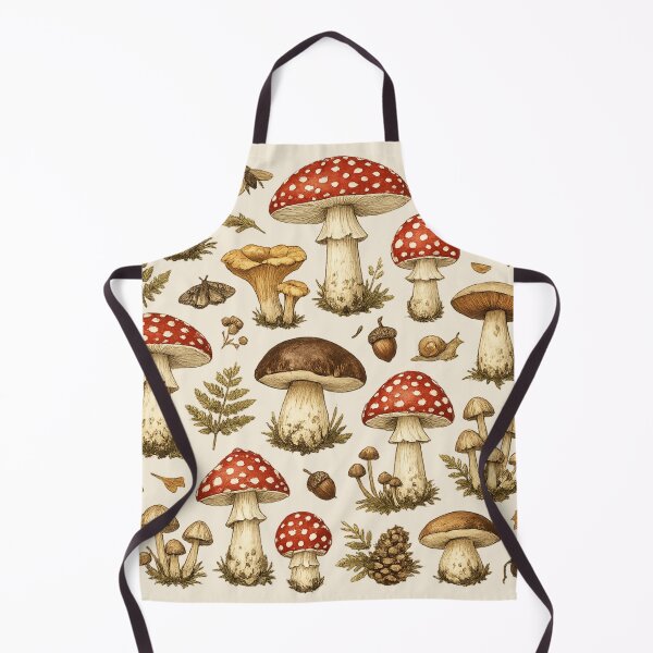 Item preview, Vintage Forest Mushrooms Botanical Seamless Pattern | Cottagecore Woodland Fungi Illustration designed and sold by AvalonTshirts.