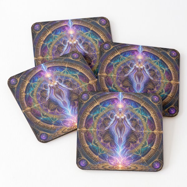Item preview, Cosmic Ascension Sacred Geometry Art | Mystical Celestial Goddess Mandala | Spiritual Wall Art designed and sold by lavanya11.