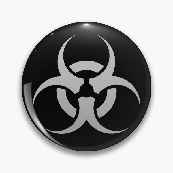 Item preview, Silver biohazard sign designed and sold by pattern-archive.