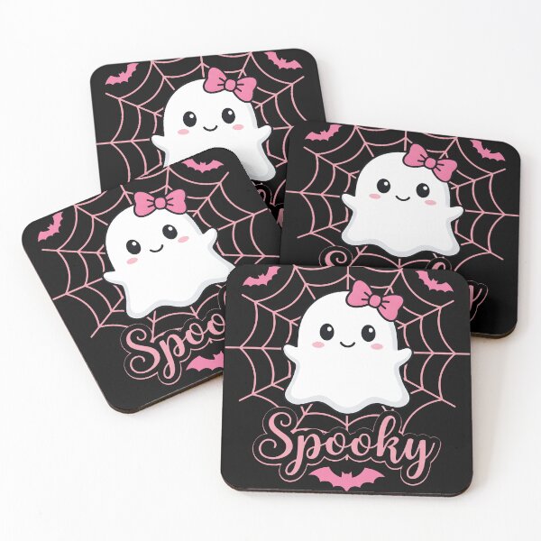 Item preview, Cute Pink Bow Ghost Spooky Halloween | Kawaii Ghost designed and sold by fawzimorsy.