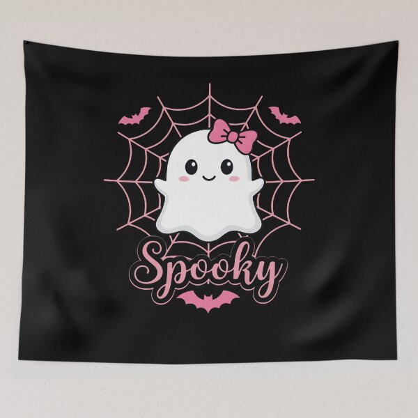 Item preview, Cute Pink Bow Ghost Spooky Halloween | Kawaii Ghost designed and sold by fawzimorsy.