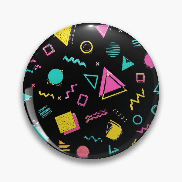 Item preview, Retro Memphis Pattern – Neon Geometric Shapes on Black | 80s & 90s Aesthetic designed and sold by nouhaZN.