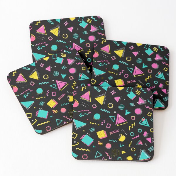 Item preview, Retro Memphis Pattern – Neon Geometric Shapes on Black | 80s & 90s Aesthetic designed and sold by nouhaZN.