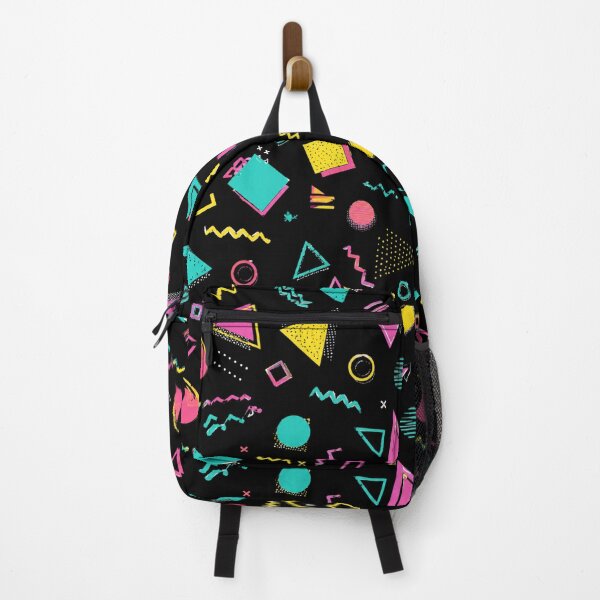 Item preview, Retro Memphis Pattern – Neon Geometric Shapes on Black | 80s & 90s Aesthetic designed and sold by nouhaZN.