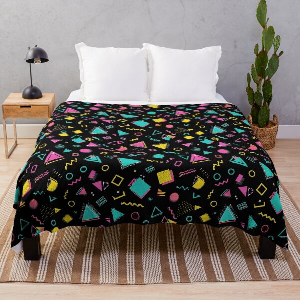 Item preview, Retro Memphis Pattern – Neon Geometric Shapes on Black | 80s & 90s Aesthetic designed and sold by nouhaZN.