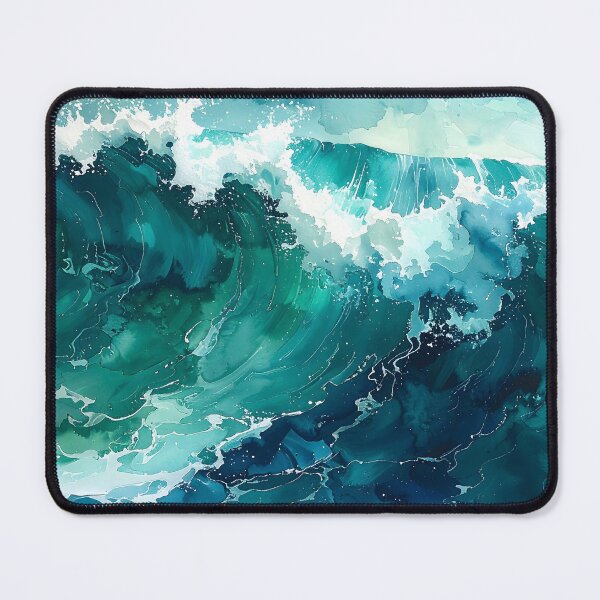 Item preview, Dynamic Emerald Sea Foam Ocean Waves designed and sold by BetweenForms.