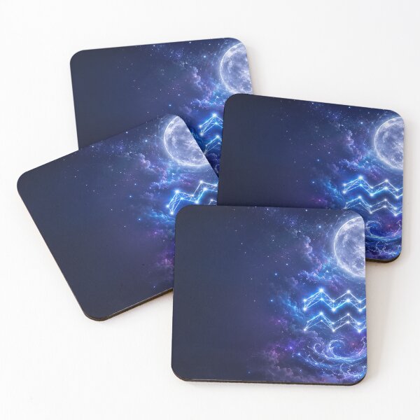 Item preview, Glowing Aquarius Full Moon and Cosmic Water Background designed and sold by WangAew.