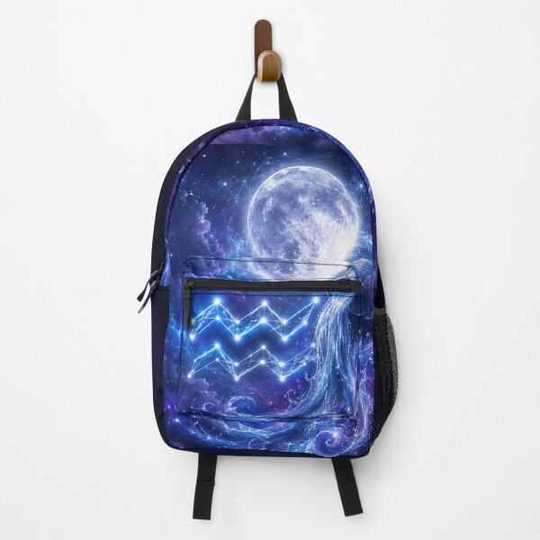 Item preview, Glowing Aquarius Full Moon and Cosmic Water Background designed and sold by WangAew.
