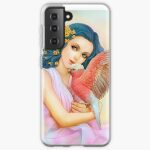Blue Haired Elf And Her Galah Realistic Painting Samsung Galaxy Case