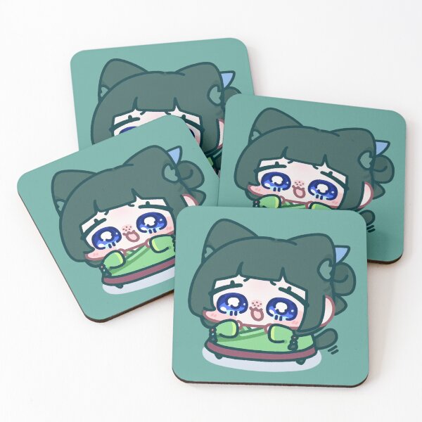 Item preview, Crying Green Cat-Eared Chibi designed and sold by PRINTATSTUDIO.