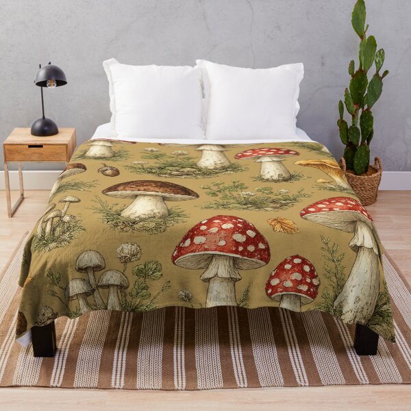 Item preview, Vintage Forest Mushrooms Botanical Seamless Pattern | Cottagecore Woodland Fungi Illustration designed and sold by AvalonTshirts.