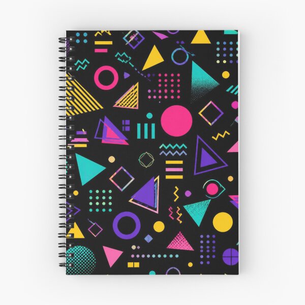Item preview, Retro Memphis Neon Pattern | 80s Geometric Shapes on Black designed and sold by My Gluten Free Life UK.