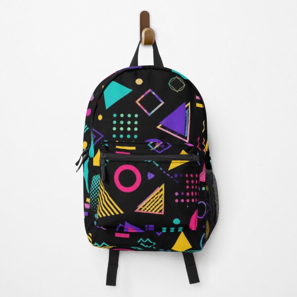 Item preview, Retro Memphis Neon Pattern | 80s Geometric Shapes on Black designed and sold by My Gluten Free Life UK.