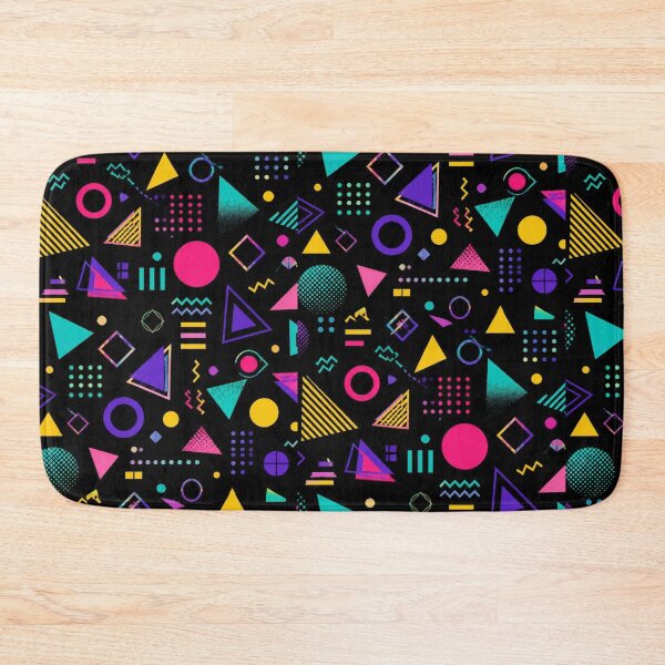 Item preview, Retro Memphis Neon Pattern | 80s Geometric Shapes on Black designed and sold by My Gluten Free Life UK.