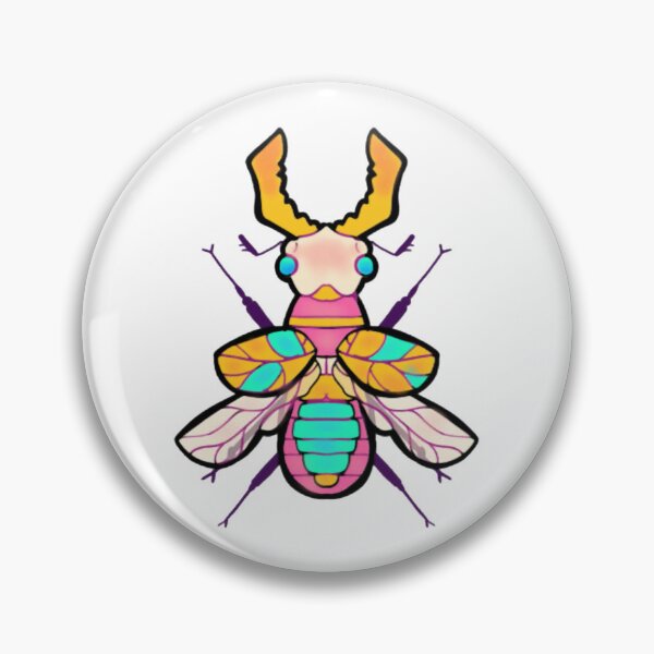 Item preview, Ew Bugs Vibrant Psychedelic Stag Beetle Pop Art designed and sold by Thedustyart.
