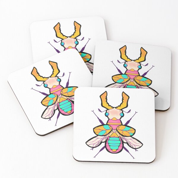 Item preview, Ew Bugs Vibrant Psychedelic Stag Beetle Pop Art designed and sold by Thedustyart.