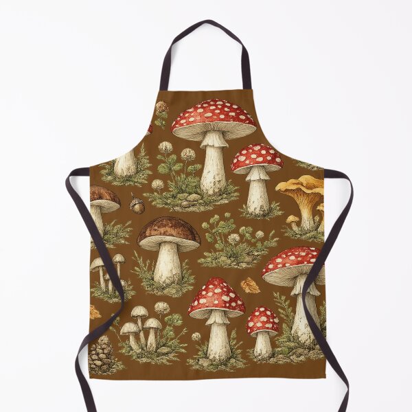 Item preview, Vintage Forest Mushrooms Botanical Seamless Pattern | Cottagecore Woodland Fungi Illustration designed and sold by AvalonTshirts.