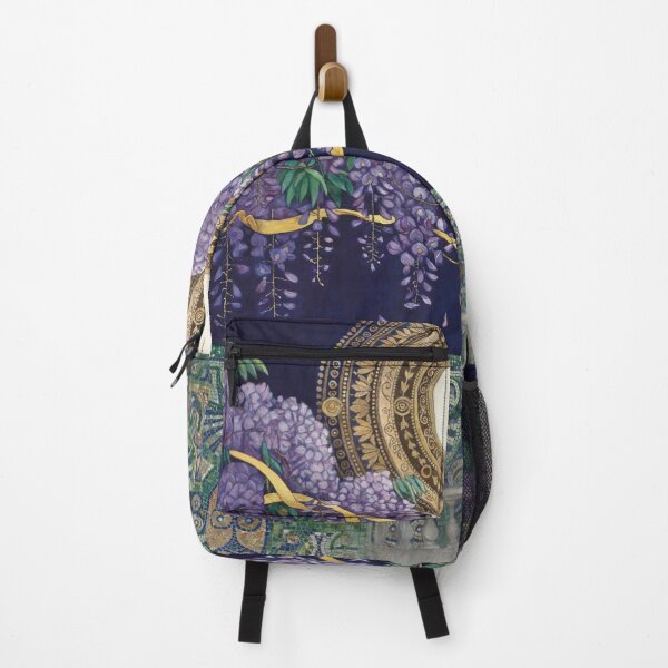 Item preview, Moonlit Wisteria Sanctuary Wall Art | Gustav Klimt Inspired Moon Garden | Symbolist Gold Botanical Decor designed and sold by Tamas Das.