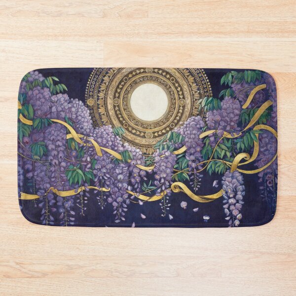 Item preview, Moonlit Wisteria Sanctuary Wall Art | Gustav Klimt Inspired Moon Garden | Symbolist Gold Botanical Decor designed and sold by Tamas Das.