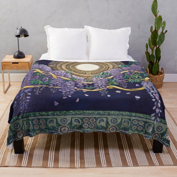 Item preview, Moonlit Wisteria Sanctuary Wall Art | Gustav Klimt Inspired Moon Garden | Symbolist Gold Botanical Decor designed and sold by Tamas Das.