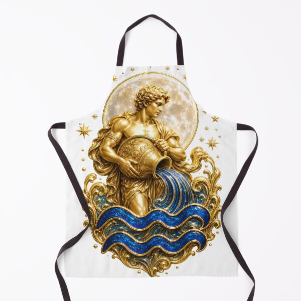 Item preview, Vintage Aquarius Full Moon Water Bearer Zodiac Engraving designed and sold by WangAew.