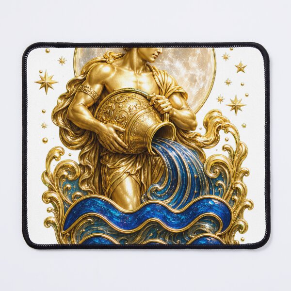 Item preview, Vintage Aquarius Full Moon Water Bearer Zodiac Engraving designed and sold by WangAew.