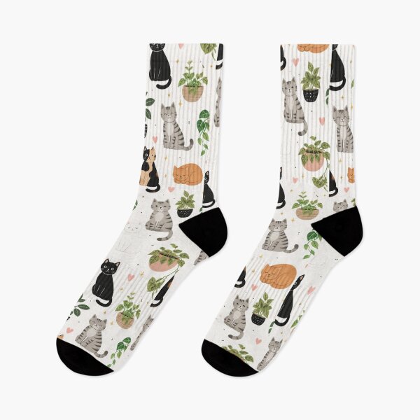 Item preview, Houseplants and Cats Pattern | Cute Plant Lover Cat Design designed and sold by My Gluten Free Life UK.