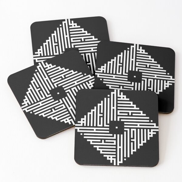 Item preview, Amelia White Modern Geometric Kufi Calligraphy Fro designed and sold by Ocean Chand.