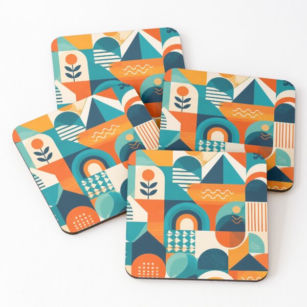Item preview, Mid Century Modern Abstract Pattern | Retro Geometric Rainbow Design designed and sold by My Gluten Free Life UK.