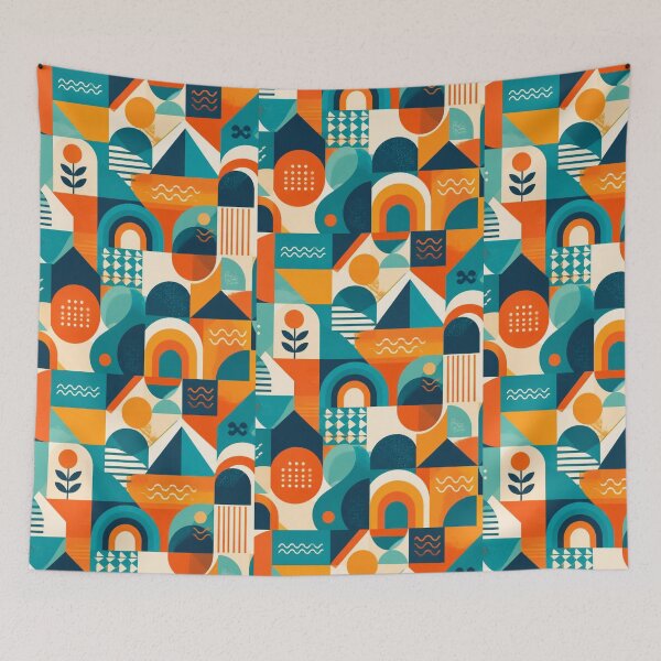 Item preview, Mid Century Modern Abstract Pattern | Retro Geometric Rainbow Design designed and sold by My Gluten Free Life UK.