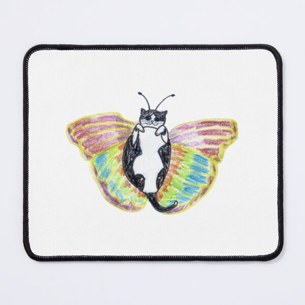 Item preview, Whimsical Tuxedo Cat Butterfly with Rainbow Wings designed and sold by MagicYanaCuteww.