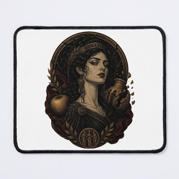 Item preview, Eris Goddess of Discord Woodcut Engraving Greek Mythology Golden Apple designed and sold by Qorvun.
