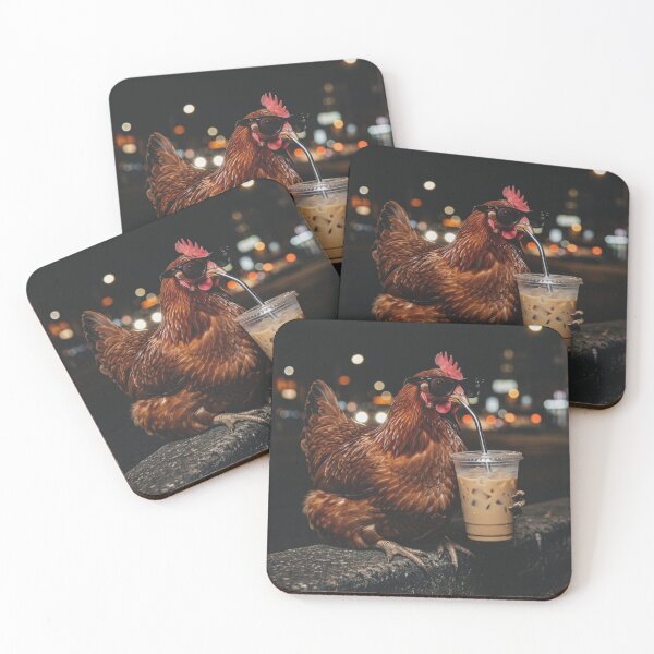 Item preview, Cool Chicken Drinking Iced Coffee Funny Farm Animal Street designed and sold by raedattia.