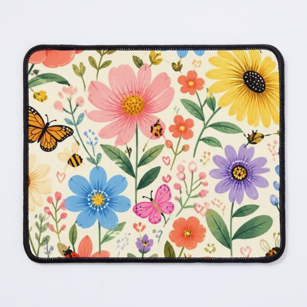 Item preview, Colourful Wildflower Garden Pattern | Spring Flowers, Butterflies & Bees designed and sold by My Gluten Free Life UK.