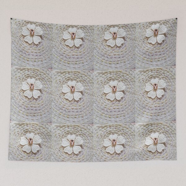 Item preview, Embroidered spiral with gem flower centre designed and sold by LyLauDesign.