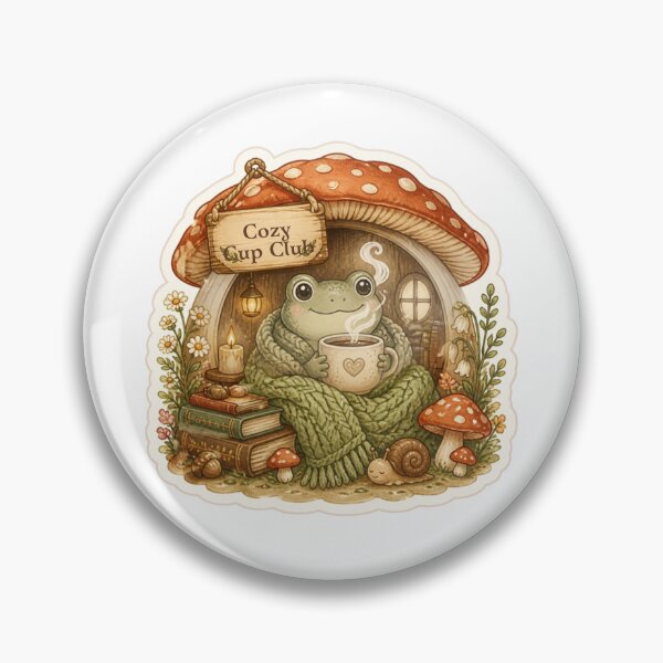 Item preview, Cozy Cup Club | Cute Frog Coffee Club Sticker designed and sold by Cozy Chaos Studio Co.
