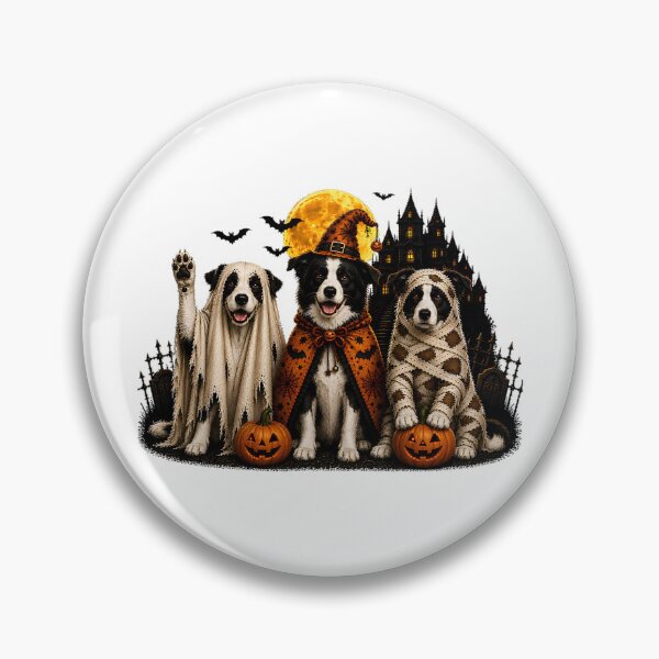 Item preview, Cute Halloween Border Collie Dog Ghost Witch Mummy Vintage designed and sold by ROUFTOOP.