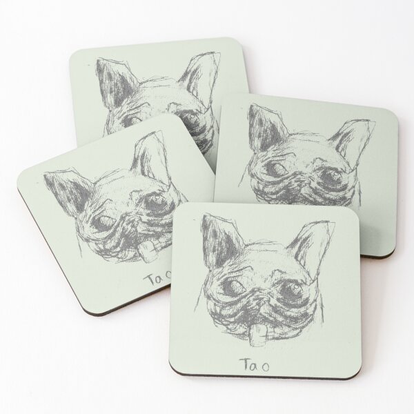 Item preview, Tao French Bulldog Gift Dog Pet Portait Pencil Sketch Sage Green designed and sold by BOKEbyTC.