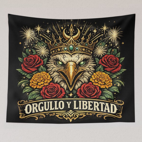 Item preview, Orgullo y Libertad Crown Eagle T-Shirt | Mexican Pride Floral Independence Design designed and sold by irfanshikh.